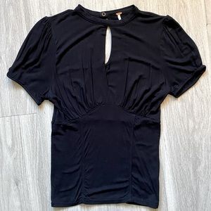 Free People black keyhole blouse